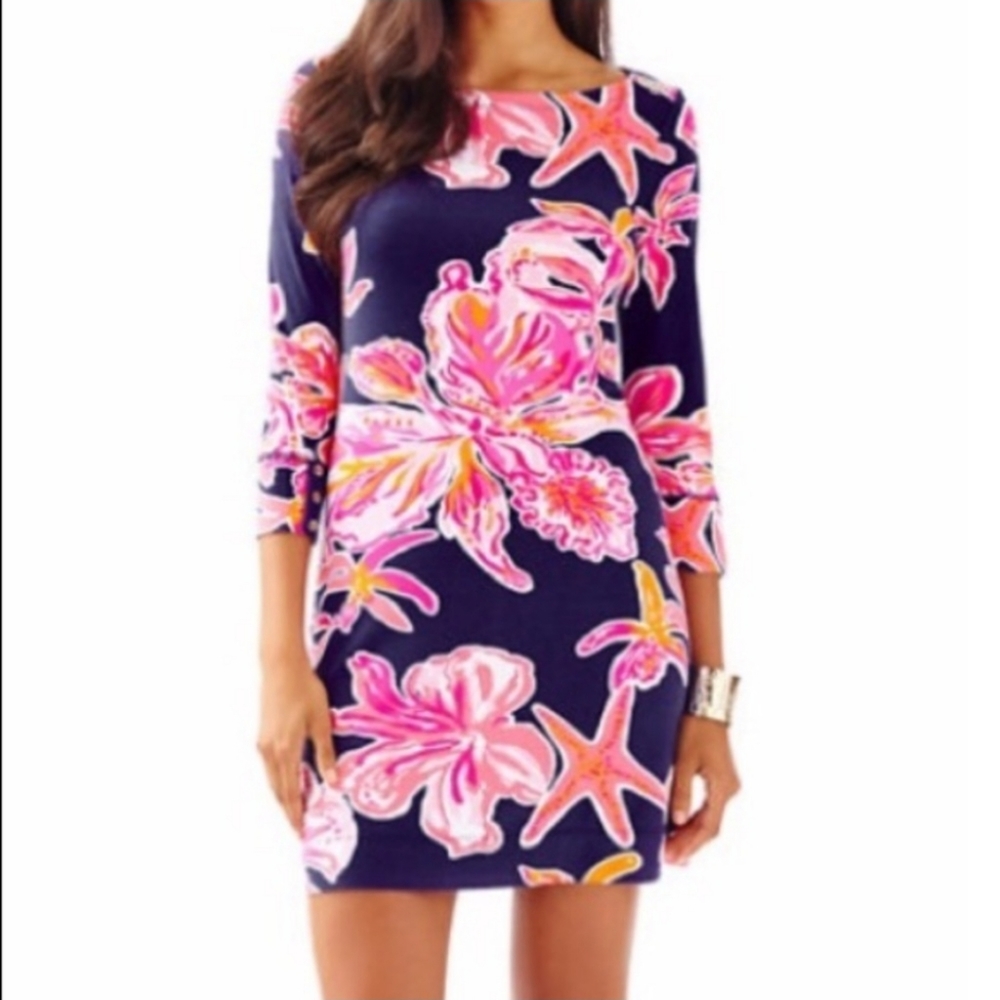 Lilly pulitzer sophie dress navy sunny XS